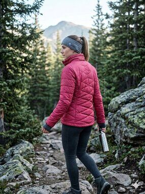 Columbia Coral Red Quilted Jacket Women’s XL Lightweight